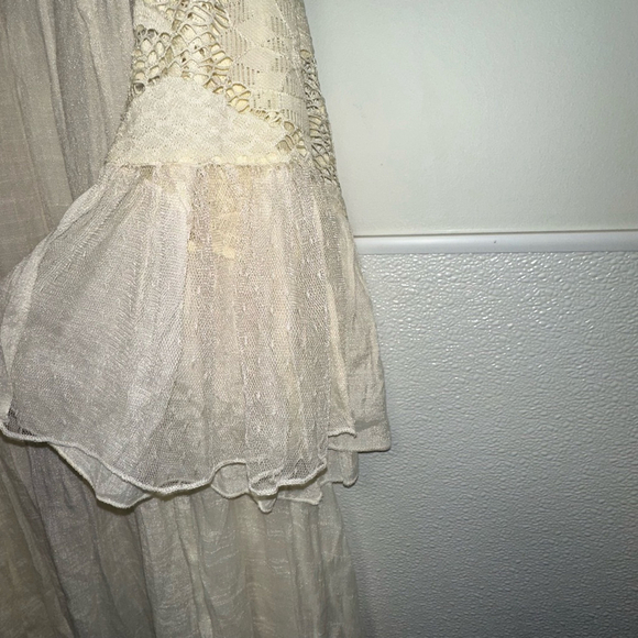 New NWT Women's Rebellion Again Dress Size 2X Ivory Lace Bell Sleeve - Picture 10 of 14